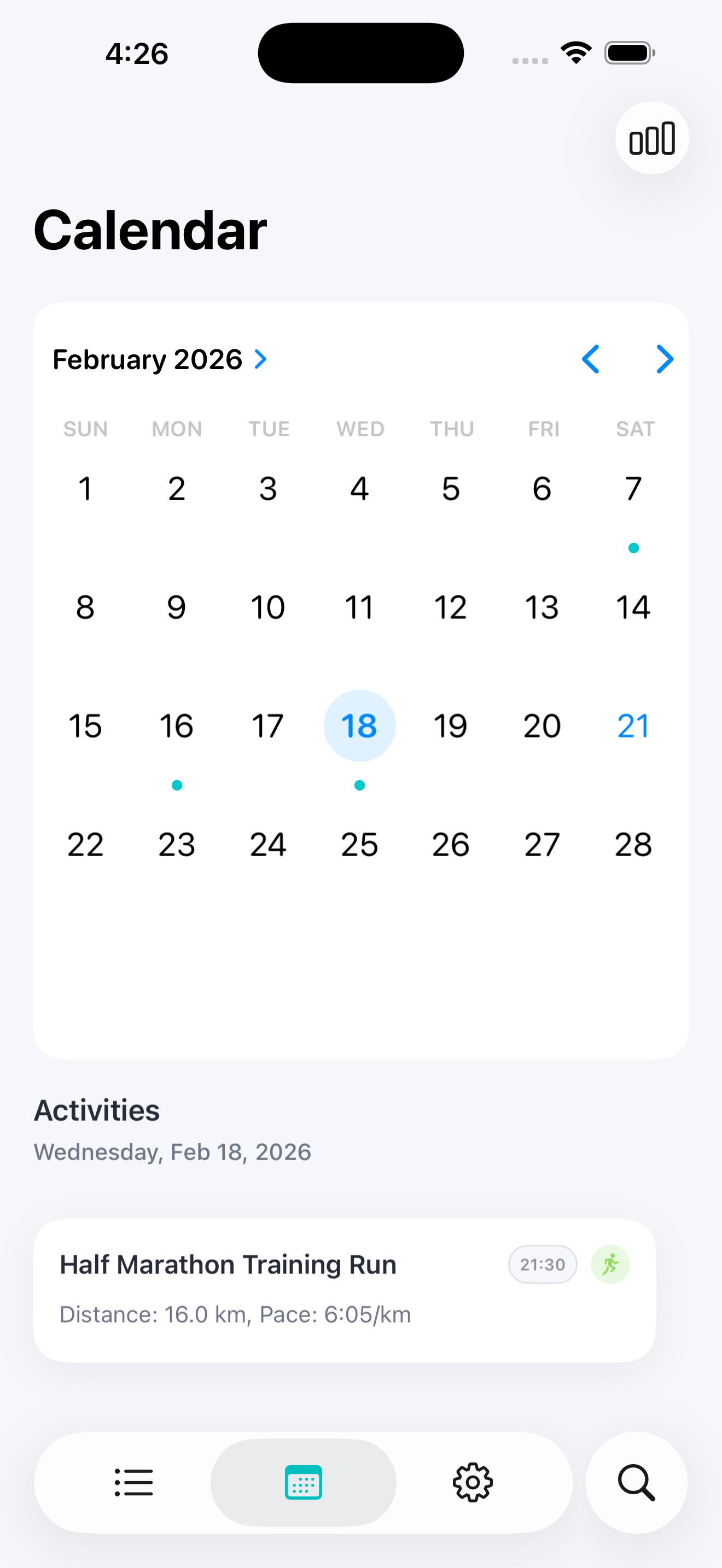 Calendar View Feature