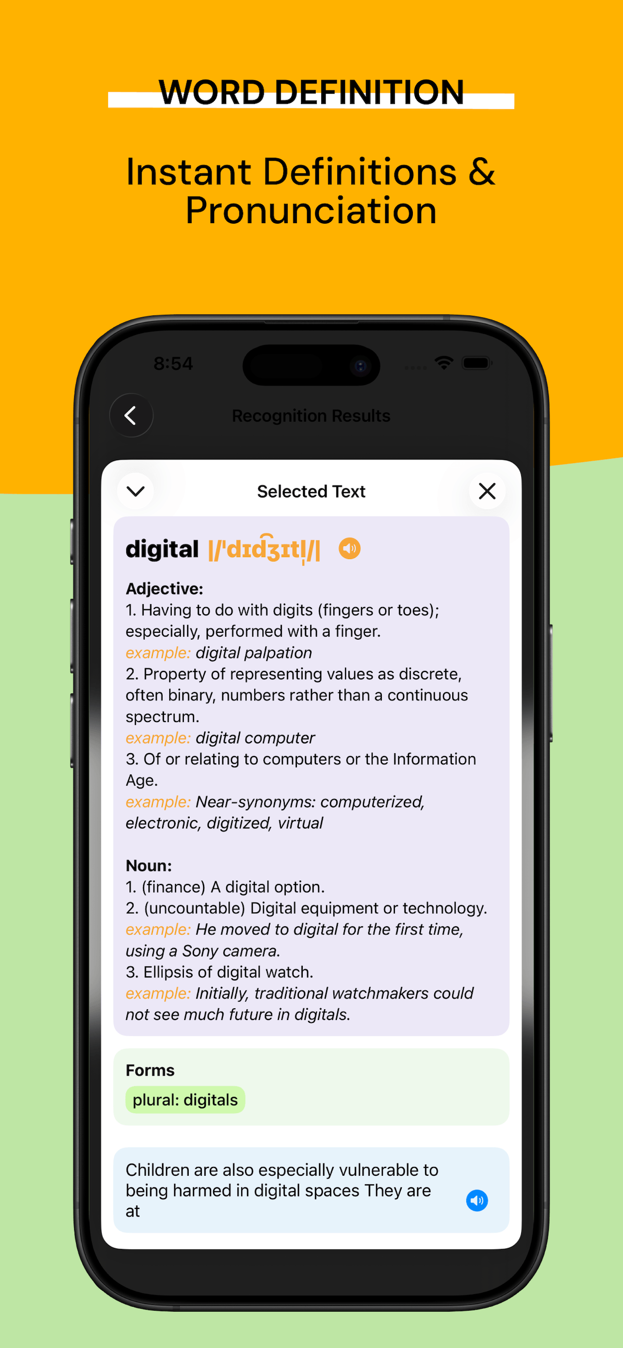 Instant Definitions